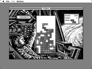 Mac Plus Tetris screenshot