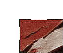 Peeling red paint